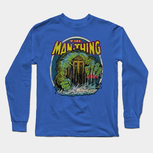 The Man Thing Swamp Thing 1974 Long Sleeve T-Shirt by Thrift Haven505